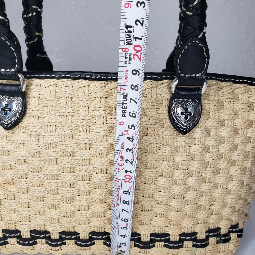 Brighton Black Tan Woven Tote - Picture 10 of 14